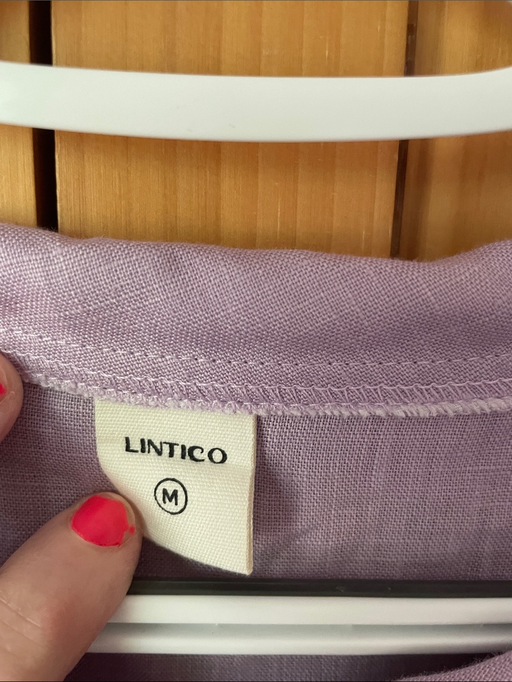 Linen/cotton blend Lintico lavender blouse - Picture 3 of 10